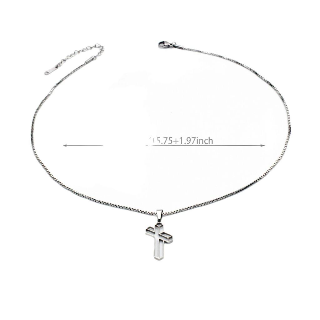 Hop Hip Inspired Cross Chain Necklace Stainless Steel Pendant Decoration Casual