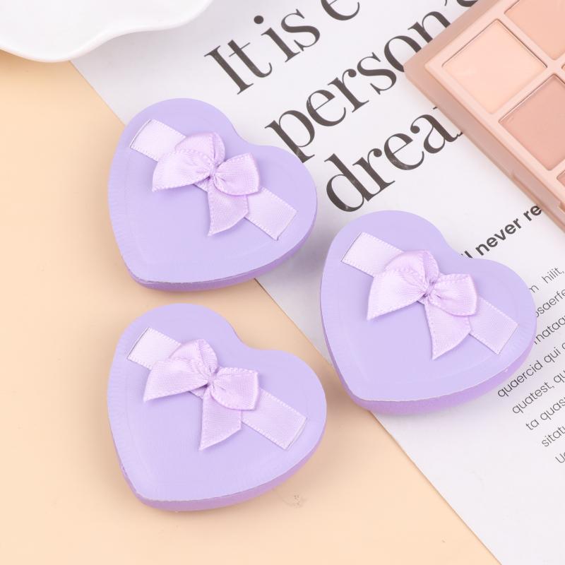 1Pcs Cotton Candy Air Cushion Powder Puff Heart Bow Makeup Powder Puffs That Can Be Used In Both Dry And Wet Combinations