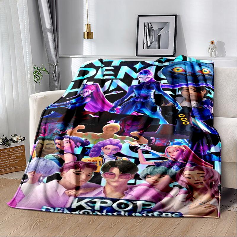 Animierter Musikfilm K-Pop: Dämonenjäger Flanelldecke Sofa Dekoration Bettwäsche Camping Picknickdecke Decken für Betten