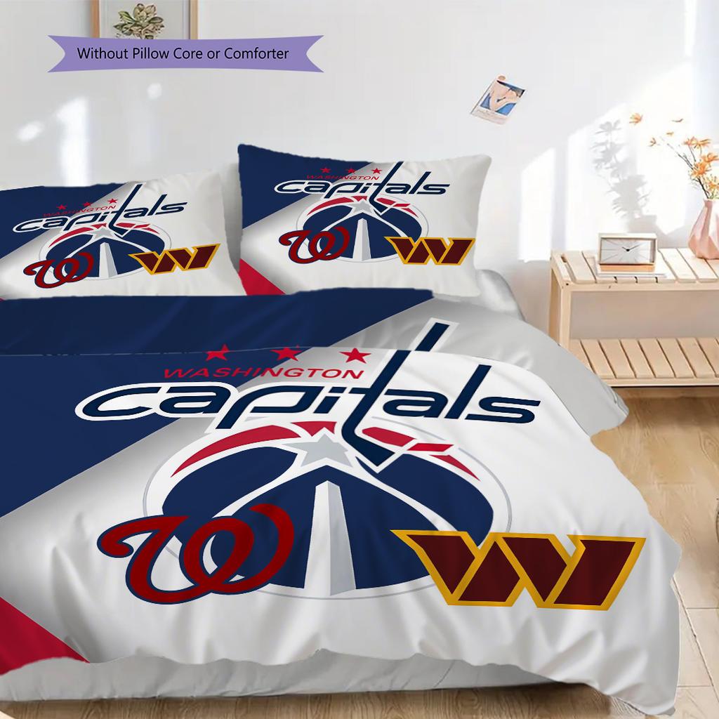 Washington Wizards Pattern Bedding Quilt Set Quilt Cover Pillowcase Home Decoration Birthday Gift (1 * duvet cover + 2 * pillowcase, without core)