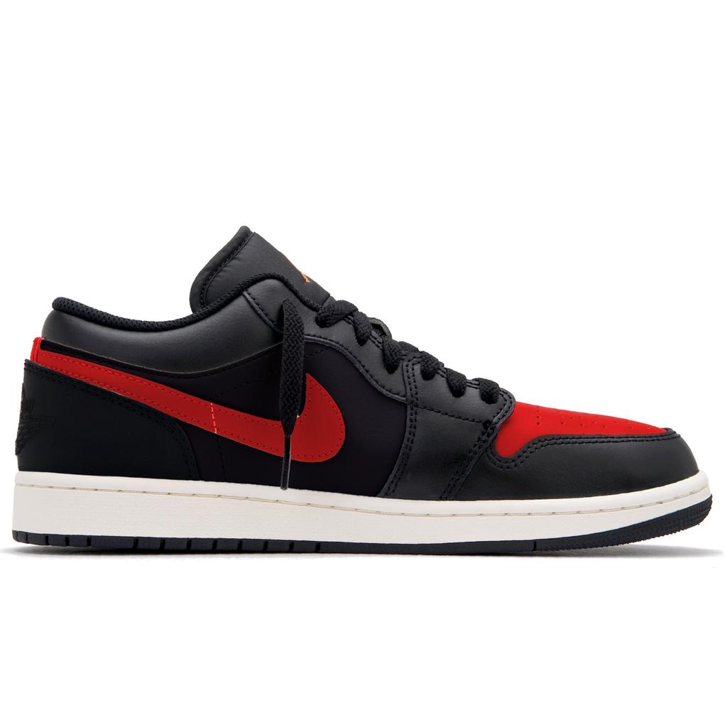 Jordan Air Jordan 1 Sunset C Abrasion Resistant Low top Vintage Basketball Shoes Unisex Black Red 553558-081(Team734-C)