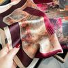 New Korean version of fashion silk square scarf women's spring and autumn temperament mulberry silk oil painting 71 scarf gift scarf