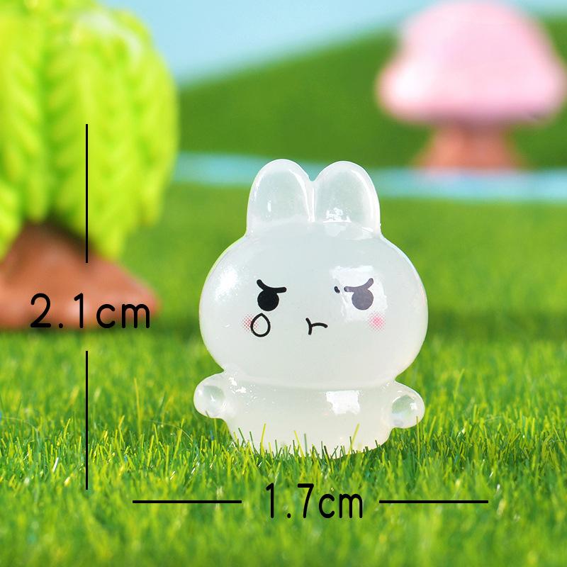 Cute, Glow-in-the-dark Mischievous Little Rabbit Decoration Doll House Landscape Office Home Trinket