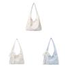 Canvas Tote Bag With Butterfly Knot Print For Daily School And Commuting Use