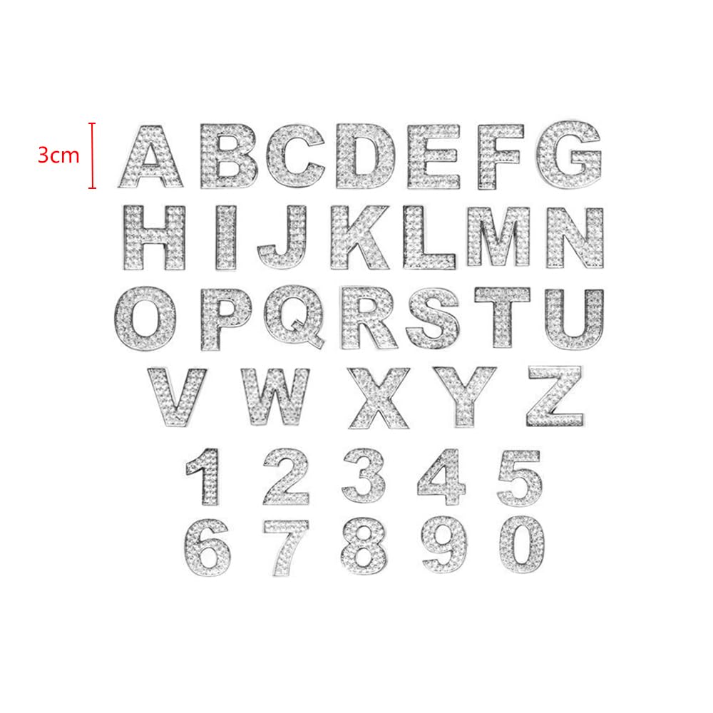 Srasakan 3D Car Emblem Stickers Decoration Dress Up Exterior Parts Alphabet Letter Capital Numbers