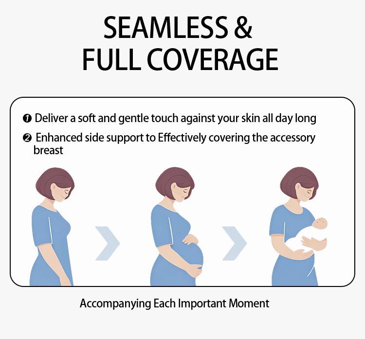 Större Storlek Sömlös Frontknäppning Bygelfri Amnings-BH för Gravida och Ammande Kvinnor