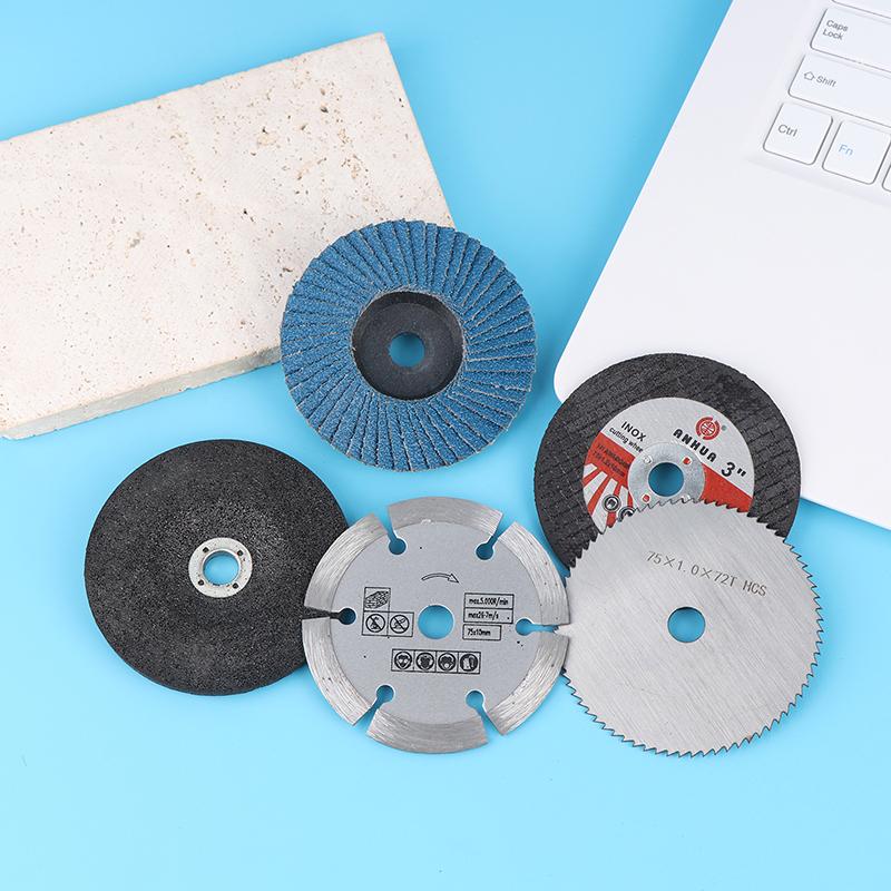 5 Stück/Set 75 mm Winkelschleiferaufsatz Trennscheibe Mini Kreissägeblatt Schleifscheibe für Winkelschleifer Werkzeugteile