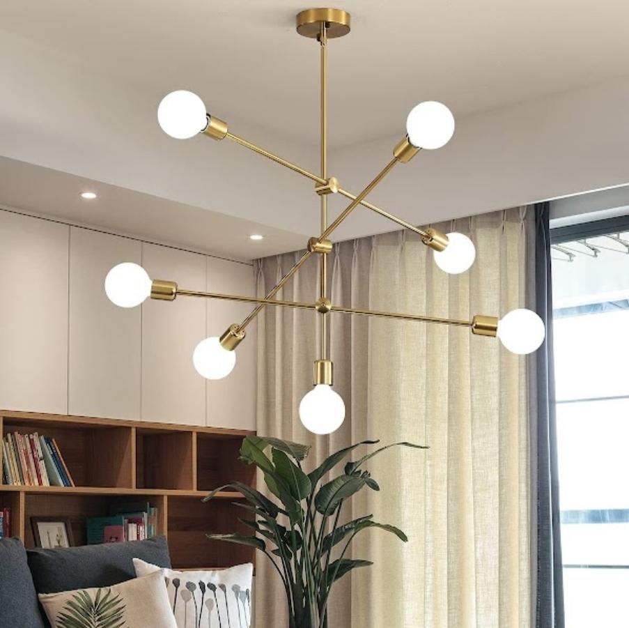Modern Chandelier Lighting Sputnik Brass Ceiling Lamp Custom Home Decor Pendant Light Fixture Handmade New Home Gift Living Room Chandelier
