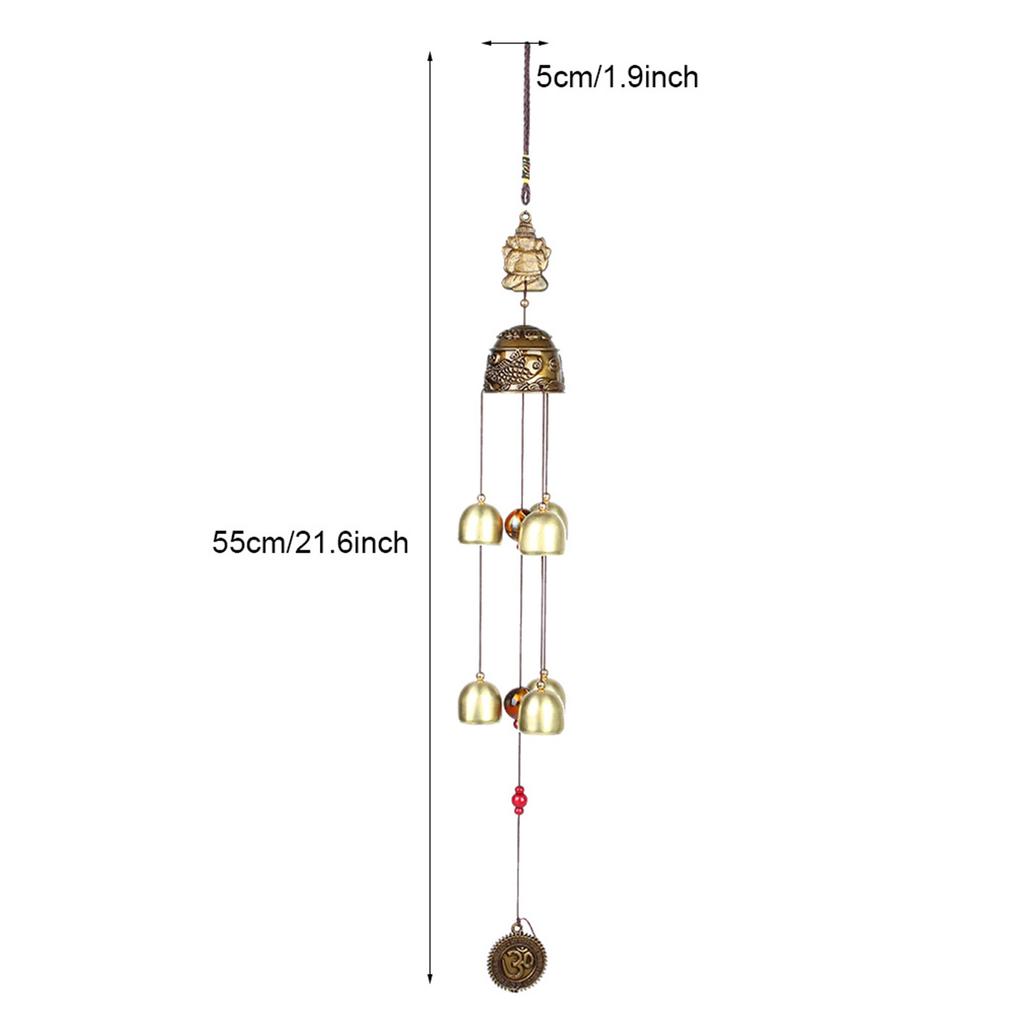 Hanging Ornament Good Luck Feng Shui Color Bells Wind Chimes China Home Decor(Leaves)