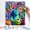 Disney oil painting art painting kit Monsters Inc handmade diy gift home decoration wall art supplies canvas acrylic paint craft set