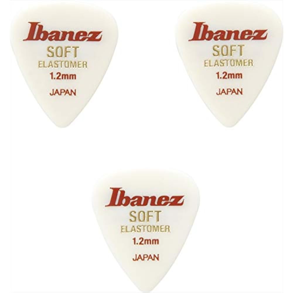 Ibanez: A New-Generation Pick Made from a New Elastomer Material, 3-Pack, Teardrop Shape, SOFT 1....
