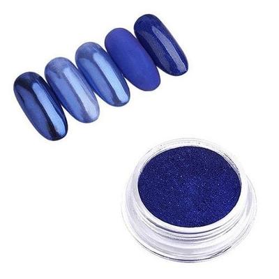 Leuchtend blaues Spiegelpulver