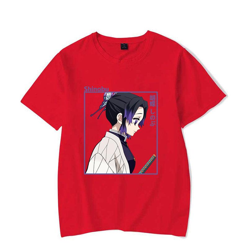 

New Anime Kochou Shinobu Printed Women T-shirts Kochou Shinobu Short Sleeve Shirts Summer Round Neck Tee Shirt Casual Funny Top S