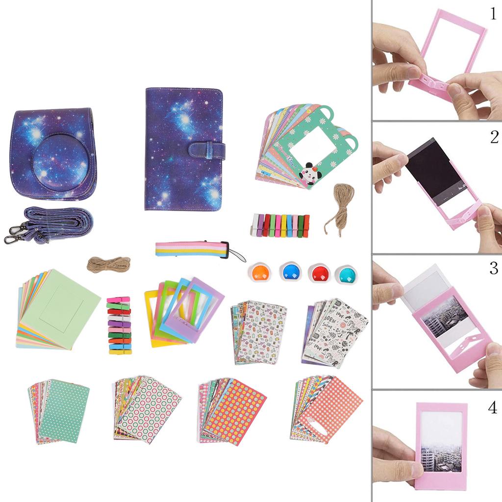 For Fujifilm Mini 11 Accessories Bundle Kit Includes Camera Case Album Color Filter Camera Case Stra