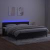 Exclusive House - Bed Slatted Base with LED Mattress Black 200x200cm Velvet