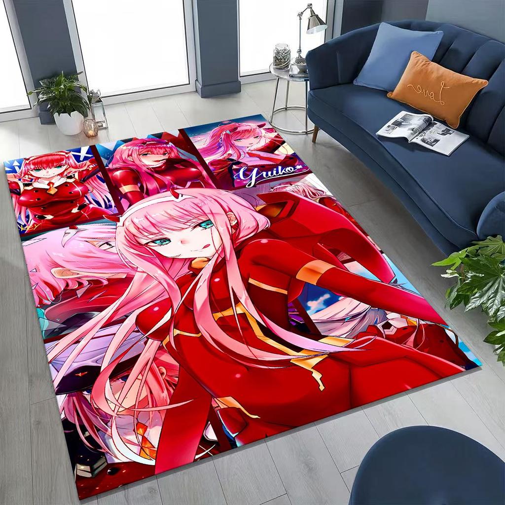 002 Zero Two DARLING in FRANXX Sexy Girl Cartoon Carpet Rug for Bedroom Living Room Sofa Home Doormat Decor,Non-slip Floor Mat