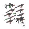 Andra världskriget Militära Vapen Byggklossar Armé Soldater Figurer 98K MG34 MG42 PPSH Vapenbälte Tillbehör Klossar Leksaker För Barn