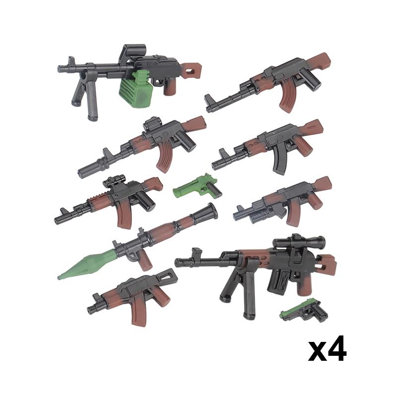 Andra världskriget Militära Vapen Byggklossar Armé Soldater Figurer 98K MG34 MG42 PPSH Vapenbälte Tillbehör Klossar Leksaker För Barn