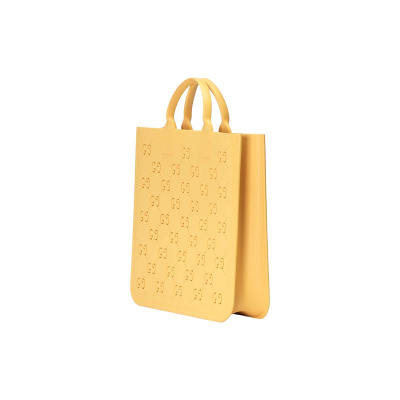 Gucci Hollow Design Solid Color Rubber Tote Bag Tote Bag Shopping Bag Handbag Children's Bag Children's Model Yellow