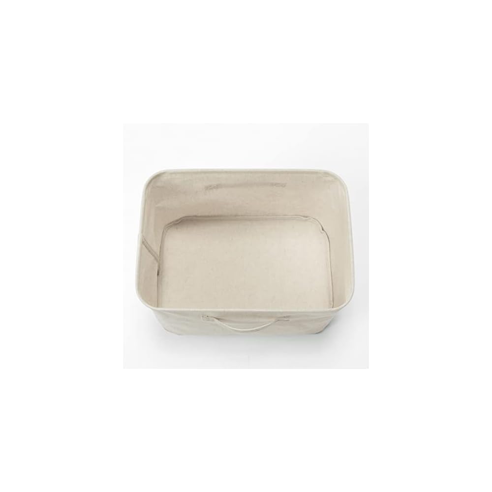 MUJI Soft Box, Medium, 37cm (W) X 26cm (D) X 26cm (H), Polyester Linen, Rectangular, Item Number: