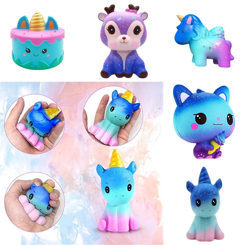 Unicorn Squishy Toy Slow Rising Stress Relief Pu Material White/silver Horn