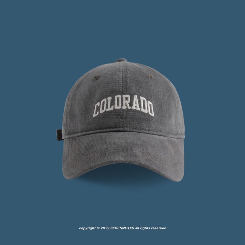 

American Retro Claret Embroidery Big Brim Baseball Cap Men s Brushed Female Peaked Cap Tide Easiest for Match Ins Spring and Summer Sun-Proof Gray Adjustable