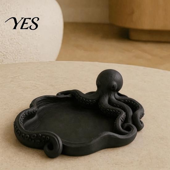 Animal Succulents Pot 3D Printed Octopus Jewelry Tray for Small Items, Ocean Theme Tabletop Shelf Organizer Storage Tray, Multifunctional Desktop