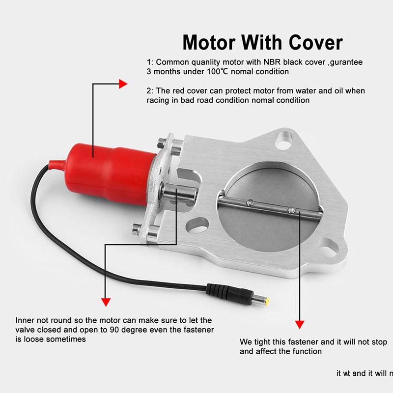 Premium Qualität 2,5"/3" Elektrische Auspuffklappe mit Fernbedienung Ventilmotor für Universelle Passform
