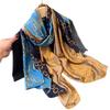 New Printed Imitation Silk Brocade Fashion Sunscreen Magic Chain Silk Scarf Long Scarf Shawl Versatile Headscarf Scarf