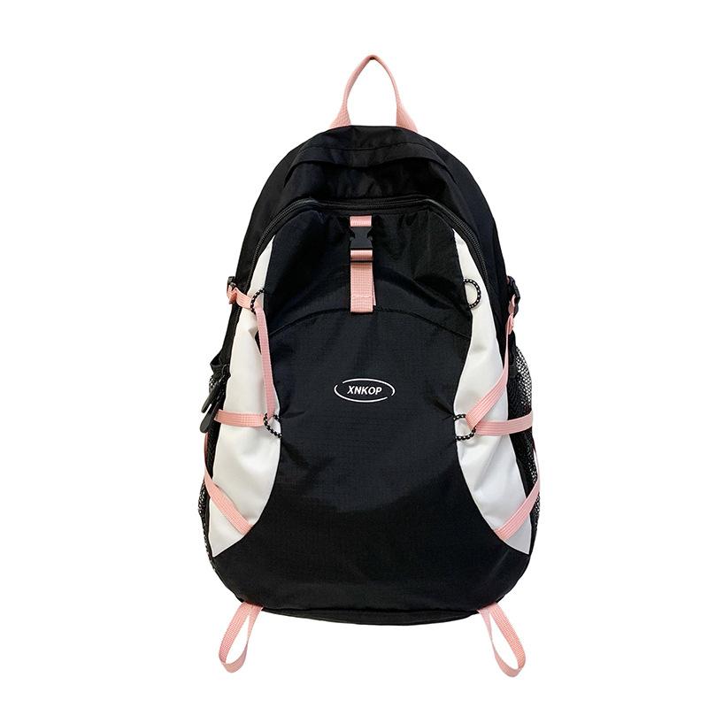 Schoolbag1011 Summer Foreign Style Color Matching Waterproof Outdoor Mountaineering Bag Lightweight Travel Backpack Korean Version Large Capacity