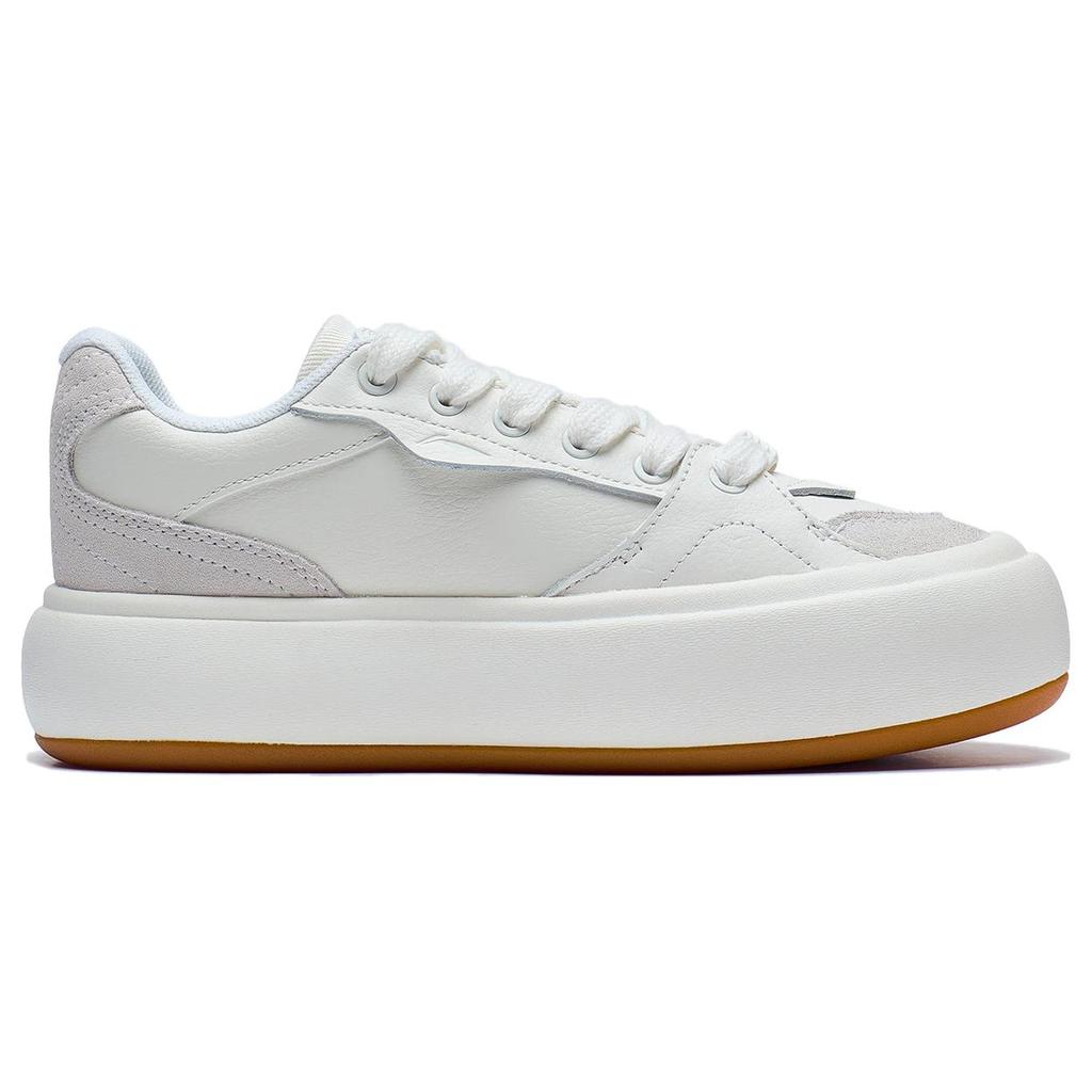 New LiNing Puff Platform Anti Slip Wear Resistant Low Top Skateboard Shoes Women's Ecru AZGT026-1