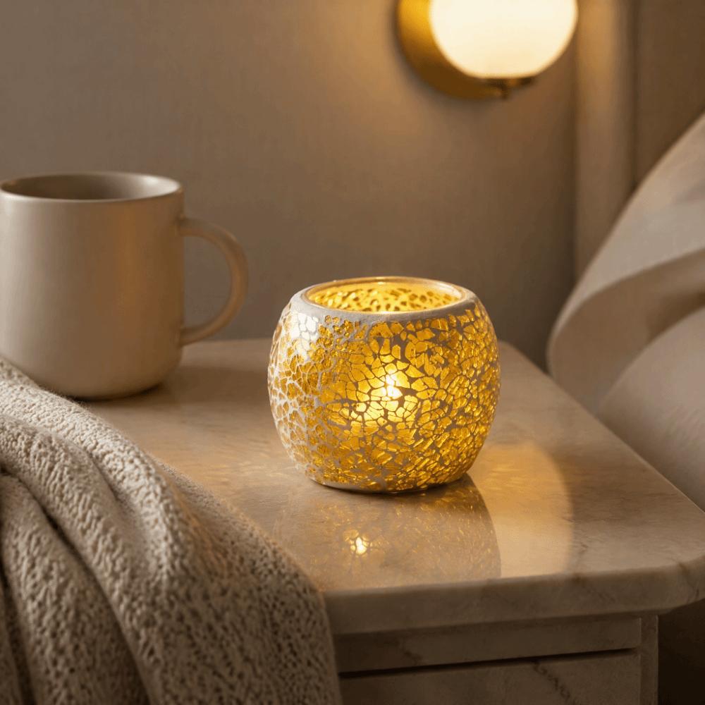 Porte-bougie chauffe-plat Forme Bol Rond 3,35x2,76 pouces Porte-bougie Votif Décoration de Fête