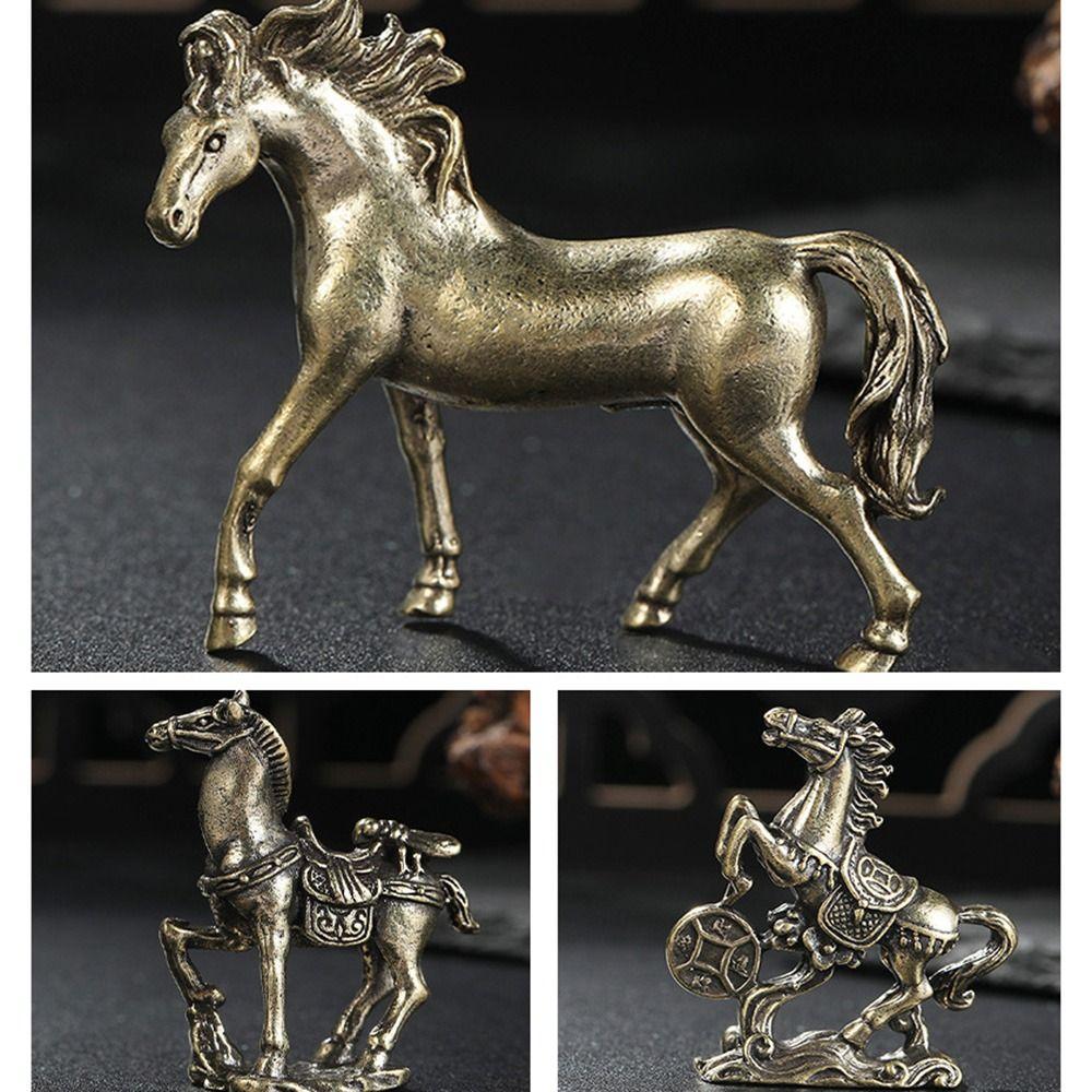 New Brass Horse Figurines Copper Desktop Decor Zodiac Horse Handmade Gifts Horse Metal Ornaments