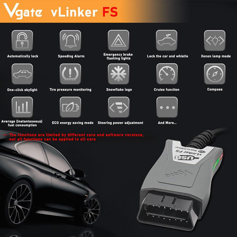 Vgate vLinker FS ELM327 Diagnostic Tool for Ford/Mazda FORScan HS/MS-CAN