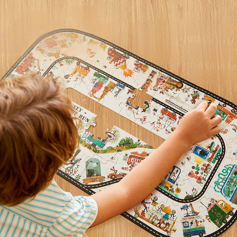 Dinosaur Puzzles For Kids Cartoon Floor Puzzles With Carrying Box Preschool Learning Educational Toys Gifts For Boys Girls