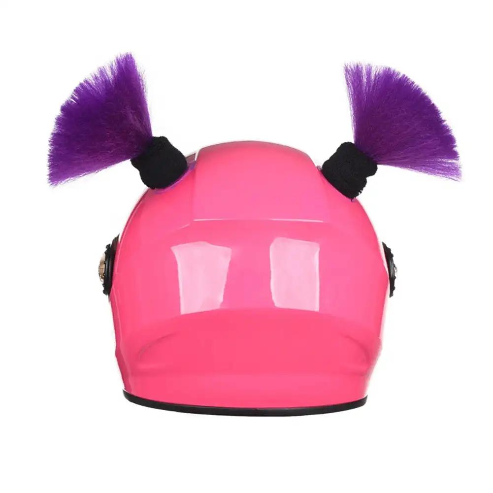 2Pcs Multicolor Loose Wig Braid Motorcycle Helmet Braids Wig Motorbike Helmet Pigtails Decoration For Women Men Children
