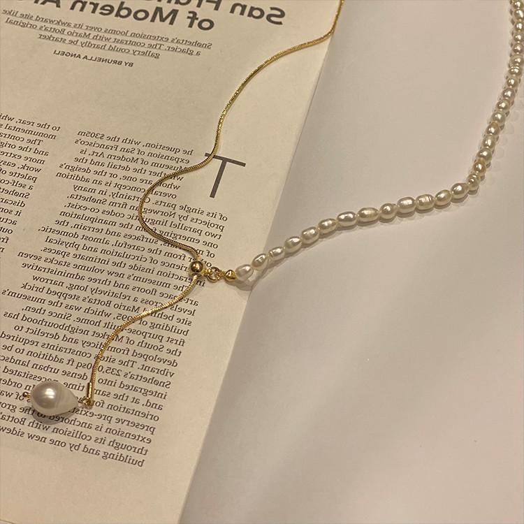 Korean Freshwater Pearl Y-Shaped Drawstring Necklace for Women - Douyin Influencer Style