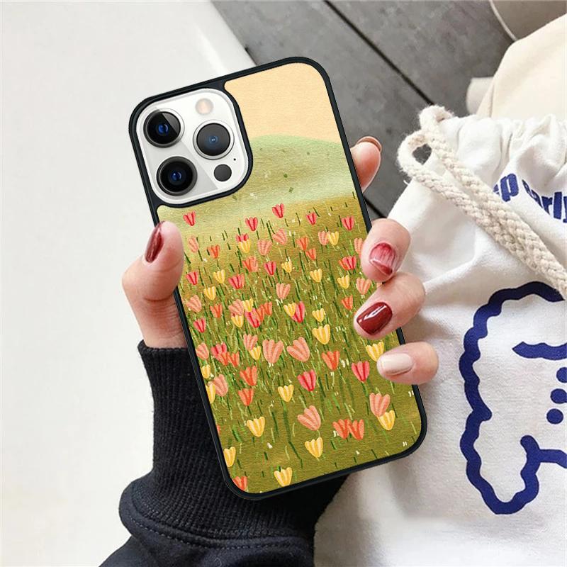 Tulips Flower Spring Phone Case For iPhone 17 Air 15 16 Cover  11 13 14 Pro Max 12 Plus Max Fundas