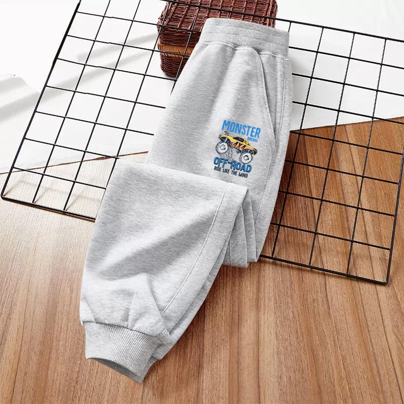2025 Children Brand Trousers Excavator Cartoon Long Pants Little Boys Outdoor Sweatpants Fall Casual Clothing 3-13Y Fleece Long Pants
