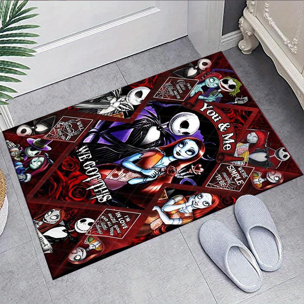 1pz Tappeto The Nightmare Before Christmas, Tappeto da Area, Camera da Letto e Sala Giochi, Resistente, Antimacchia e Facile da Pulire, Soggiorno