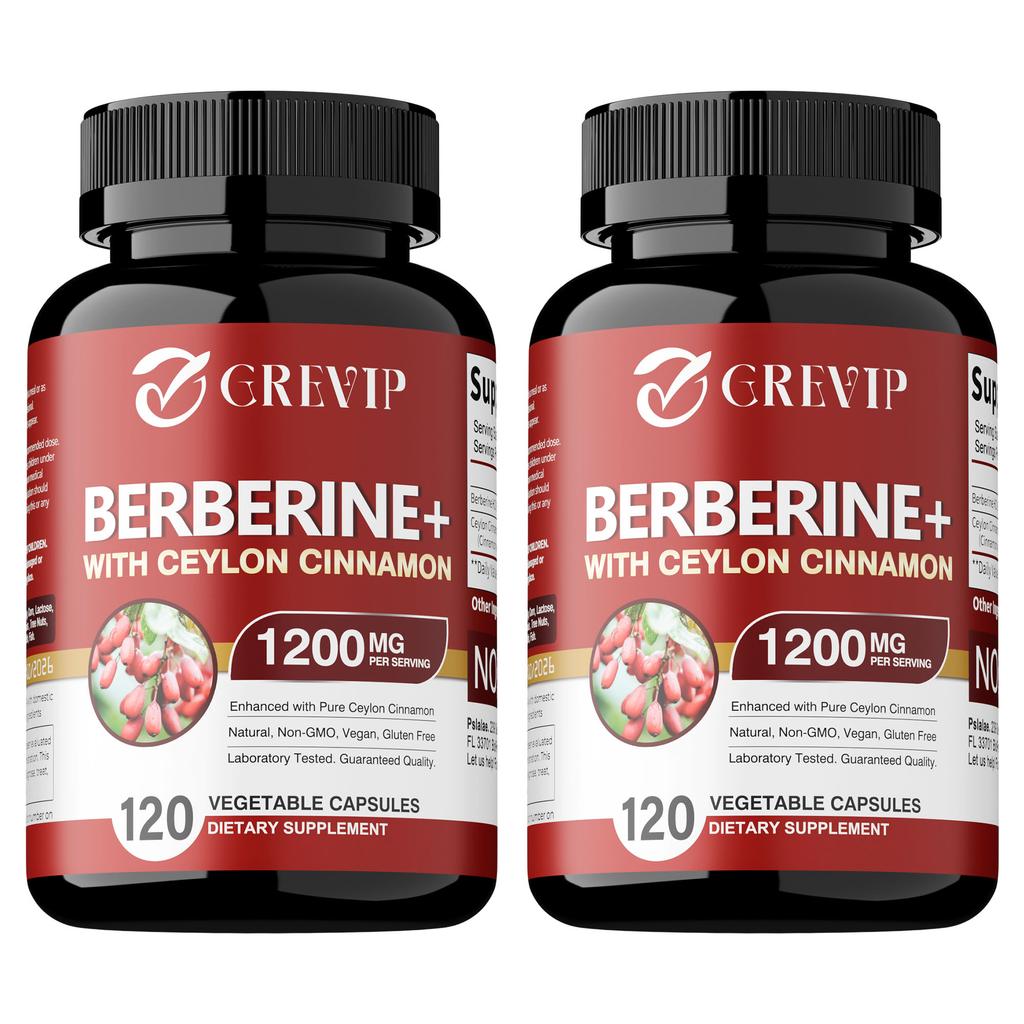 GREVIP Is Rich In Berberine Hydrochloride and a Ceylon Cinnamon Blend, with 1200 Mg Per Serving. It Is All-natural and Suitable for Adults.