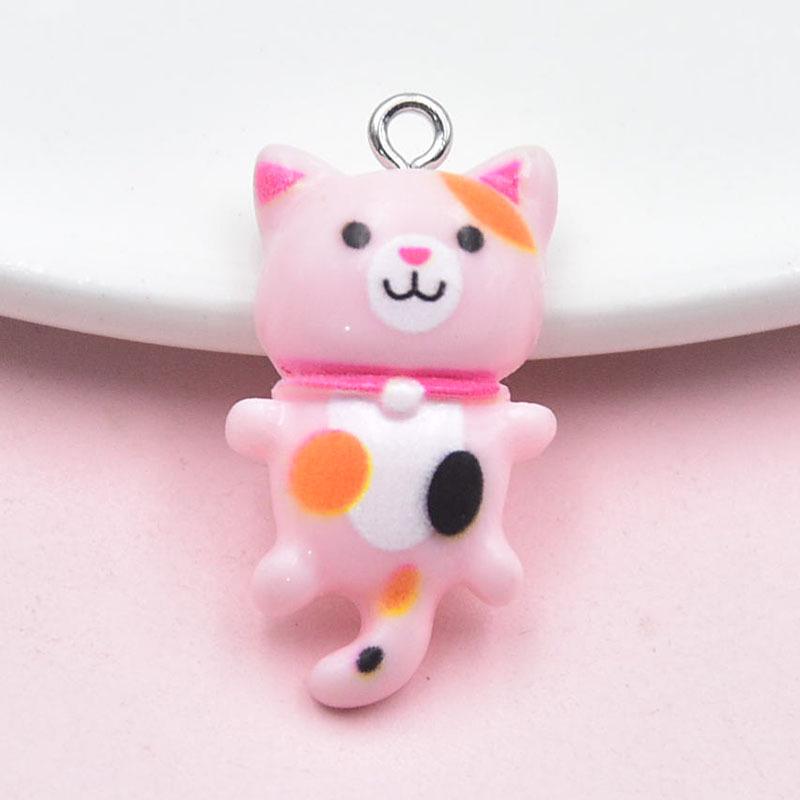 Cute Cartoon Kitten Resin Earrings & Keychain Pendants