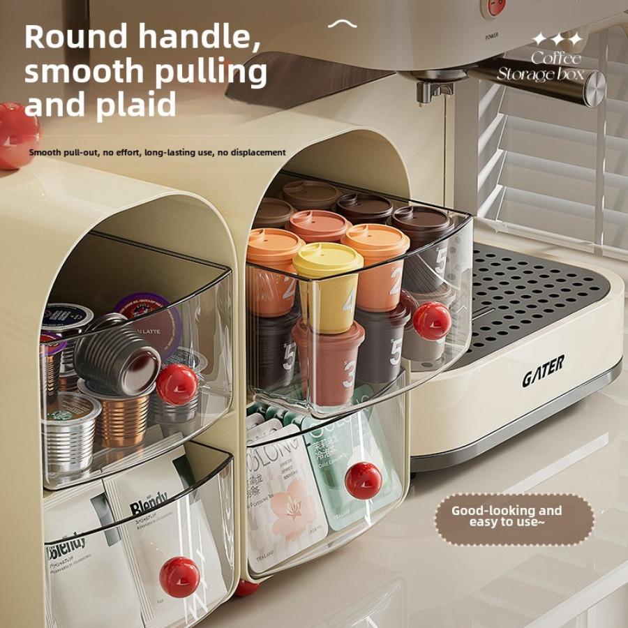 Coffee Organizer Desktop Corner Tea Bag Storage Box Drawer Sle Office Tea Water Room Table Storage Rack Capsule Coffee Organizer