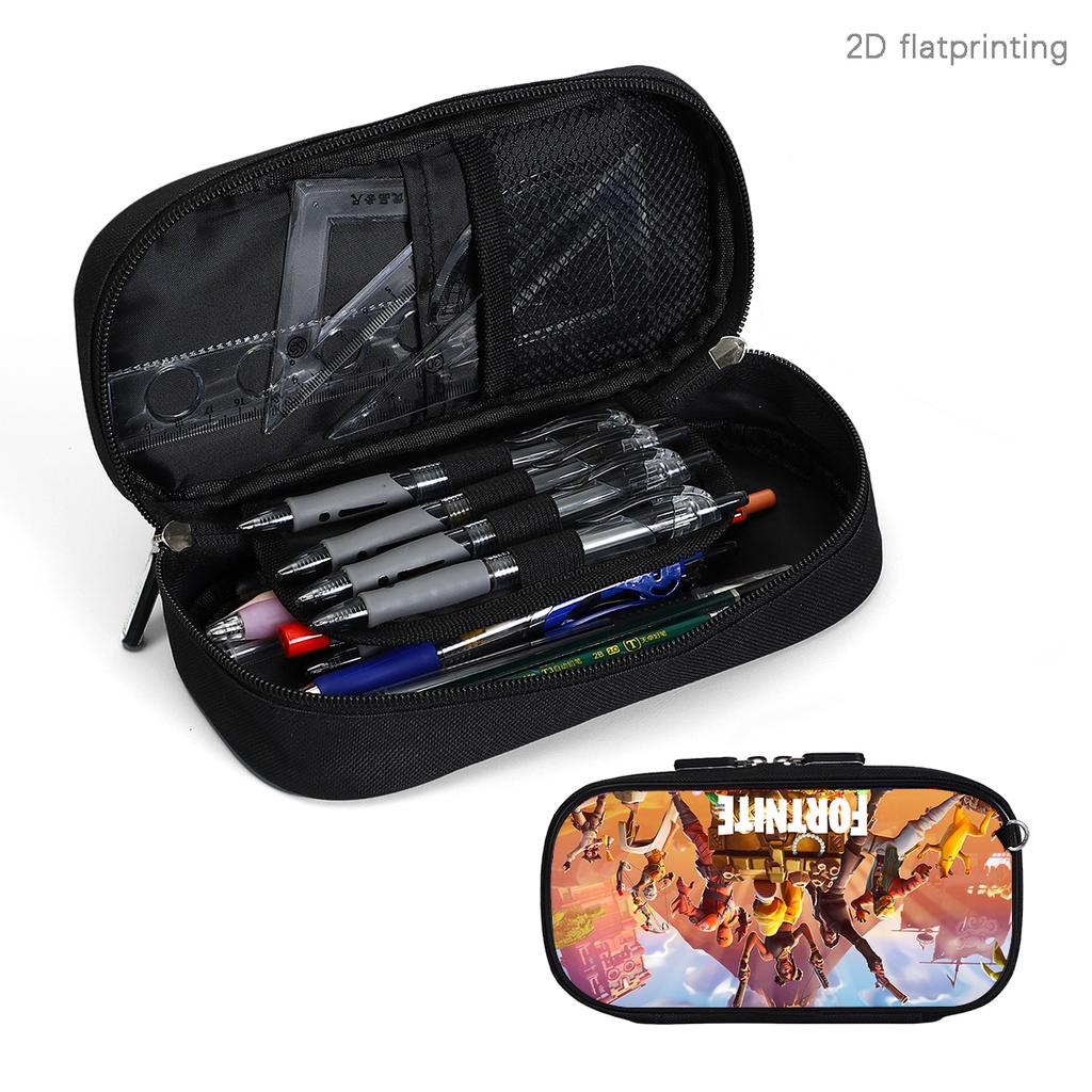 Fortnite Cartoon Multi-Function Pencil Case - Zipper Design, Large Capacity Storage, Multi-Compartment Organizer, Learning Gifts