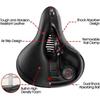 Breathable Hollow Bicycle Saddle Comfortable Shock Absorbing Bike Seat Cushion Safety Warning Cycling Replacement Saddle