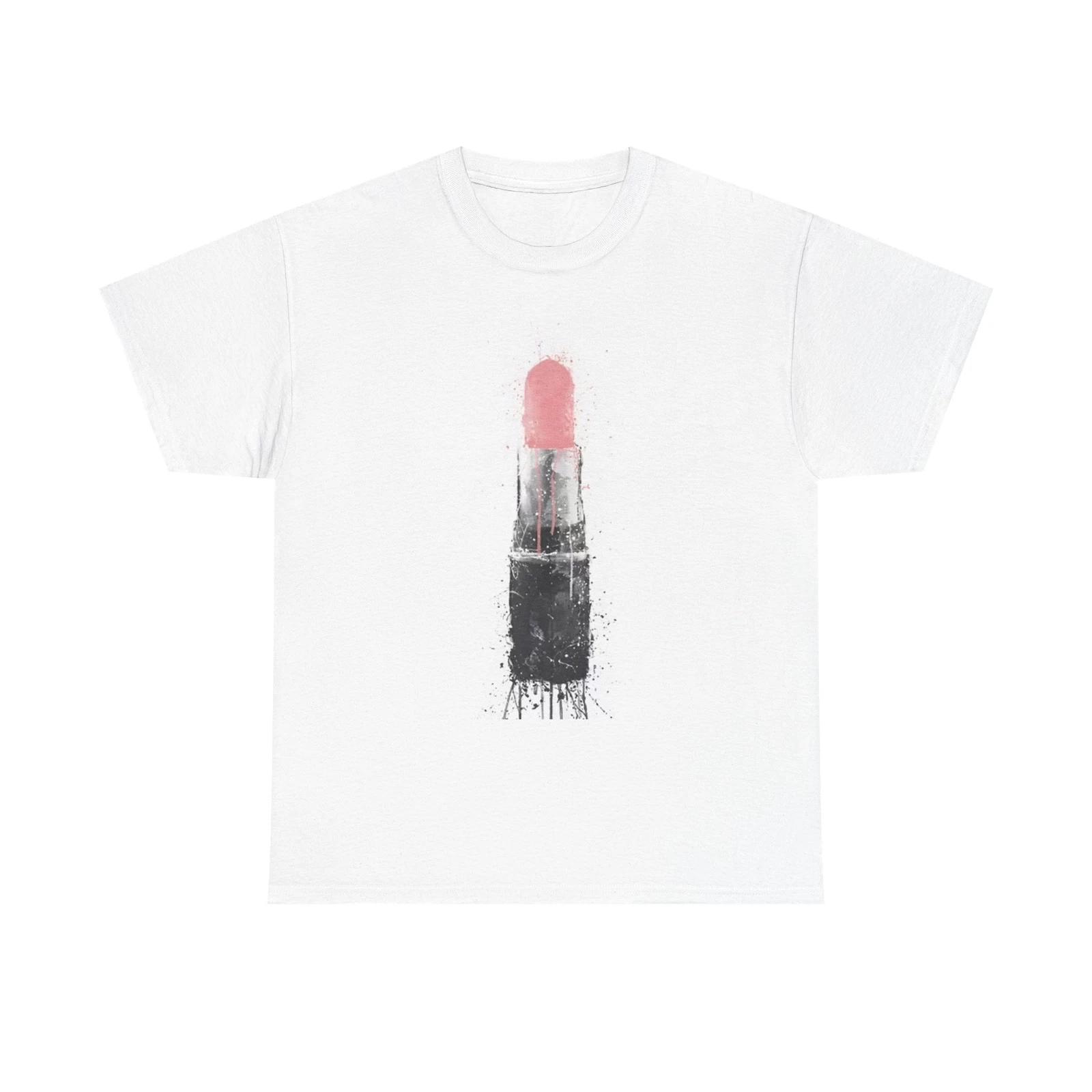 Men s and Women s T-shirts Pink Lipstick Graphic L