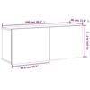 VidaXL Meuble TV mural gris béton 100x30x41 cm 836969