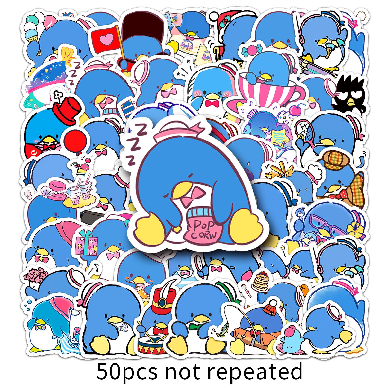 50 Sanrio TUXEDOSAM Penguin Stickers: Cute DIY Stationery for Water Bottles