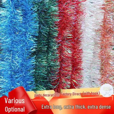 Ribbon Pull Flower Tinsel Garland for Christmas, New Year, Kindergarten Decor, Photo Props & Birthday Parties