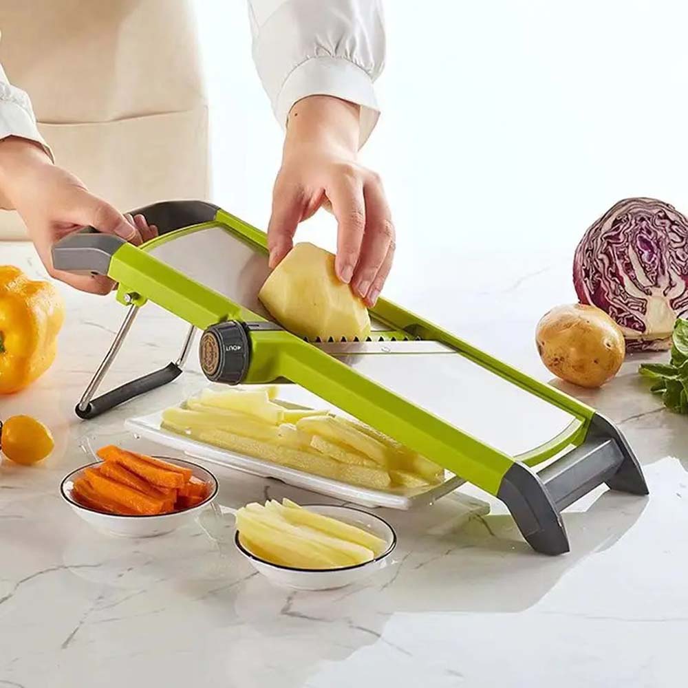 1 Stück Kunststoff Edelstahl Klinge Kartoffelschneider, Multifunktionale Frei Wechselbare Klingen, Ideales Obst- und Gemüsewerkzeug